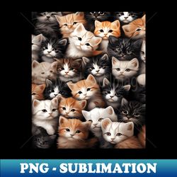 Funny Cat many cats Cute Kawaii Cat Cute eyes many kittens - High-Quality PNG Sublimation Download - Perfect for Personalization