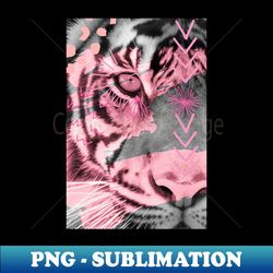 Blush pink - black  white - 1990s tiger - Sublimation-Ready PNG File - Bring Your Designs to Life