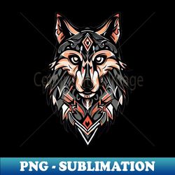 Tribal Wolf Majesty A Symbolic Design that Speaks of Power and Freedom - Artistic Sublimation Digital File - Perfect for Creative Projects