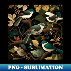 birds pattern - retro png sublimation digital download - unleash your creativity