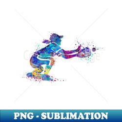 Baseball Girl Catcher Watercolor Softball Player - Unique Sublimation PNG Download - Perfect for Creative Projects