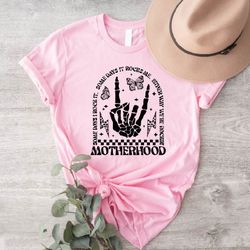 Motherhood Rocking T-shirt, Some Days I Rock It Some Days It Rocks Me Tee, Skeleton Mom Tee, Rock And Roll Mom Tee IU-62