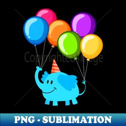 happy birthday  kids birthday party  cute elephant  balloons - instant png sublimation download - unleash your inner rebellion