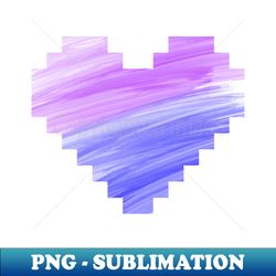 pixel heart purple blue brush - png transparent digital download file for sublimation - unlock vibrant sublimation designs