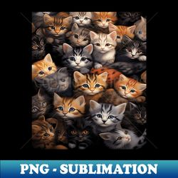 Funny Cat many cats Cute Kawaii Cat Cute eyes many kittens - Elegant Sublimation PNG Download - Bring Your Designs to Life