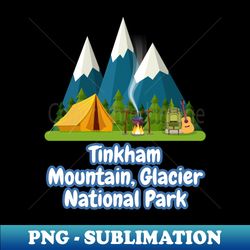 Tinkham Mountain Glacier National Park - Retro PNG Sublimation Digital Download - Perfect for Sublimation Art