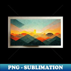 Forest Mountain Sunset - Abstract Minimalism Papercraft Landscape - Stylish Sublimation Digital Download - Instantly Transform Your Sublimation Projects