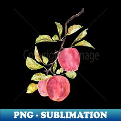 red apple watercolor painting - Elegant Sublimation PNG Download - Fashionable and Fearless