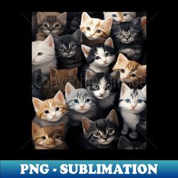 Funny Cat many cats Cute Kawaii Cat Cute eyes many kittens - Aesthetic Sublimation Digital File - Revolutionize Your Designs