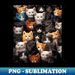 Funny Cat many cats Cute Kawaii Cat Cute eyes many kittens - PNG Transparent Digital Download File for Sublimation - Perfect for Sublimation Art