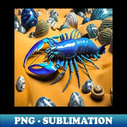 Blue shrimp with seashells - Professional Sublimation Digital Download - Revolutionize Your Designs
