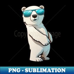 cool polar bear - png transparent sublimation design - transform your sublimation creations