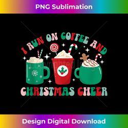 I Run On Coffee And Christmas Cheer Groovy Xmas Party Tank To - Minimalist Sublimation Digital File - Animate Your Creative Concepts