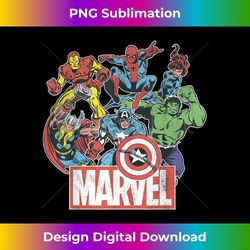 Marvel Avengers Team Retro Comic Vintage Graphic - Sleek Sublimation PNG Download - Immerse in Creativity with Every Design