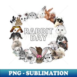 Circle Rabbit Day  Bunniesmee - Professional Sublimation Digital Download - Vibrant and Eye-Catching Typography
