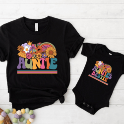 Floral Auntie And Auntie's Bestie Matching Shirt, Aunt and Niece T-shirt, Auntie Nephew Outfit, New Aunt Cute Gift IU-66