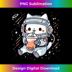 Kawaii Cat Bubble Boba Tea In Space Astronaut Anime Girls - Innovative PNG Sublimation Design - Spark Your Artistic Genius
