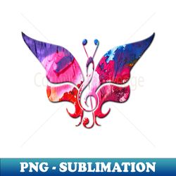 Multicolor Treble Clef Butterfly - Modern Sublimation PNG File - Create with Confidence