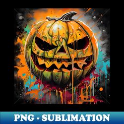 Vibrant Halloween Jack O Lantern Pumpkin - Special Edition Sublimation PNG File - Perfect for Sublimation Art