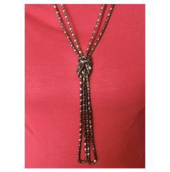 Long Elegant Glass Necklace with Facet Czech Glass, Wrap Necklace, Black Grey Translucent Colors, Gift Idea Mom