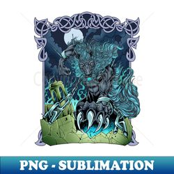 Fenris-wolf in Asgard - Fenrir - Retro PNG Sublimation Digital Download - Bring Your Designs to Life