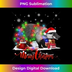 Honey Badger Santa Merry Christmas Honey Badger Lover Animal Tank To - Luxe Sublimation PNG Download - Pioneer New Aesthetic Frontiers