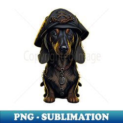 Cartoonish Dachshund Pirate - Unique Sublimation PNG Download - Enhance Your Apparel with Stunning Detail