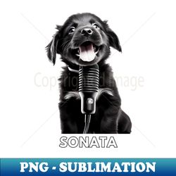 Sonata a black puppy who sings - Decorative Sublimation PNG File - Transform Your Sublimation Creations