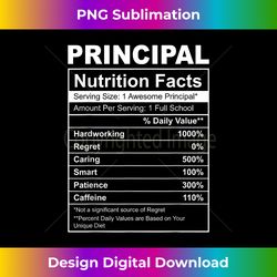 Funny Principal Nutrition Facts Label - School Head Teacher - Deluxe PNG Sublimation Download - Challenge Creative Boundaries