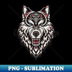 Natures Guardians Celebrate the Spirit of the Wolf in this Tribal Design - Decorative Sublimation PNG File - Stunning Sublimation Graphics
