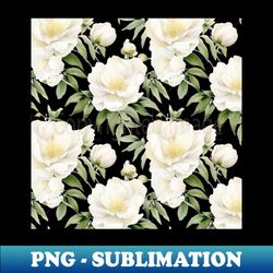Peonies Watercolor Pattern 1 - PNG Transparent Digital Download File for Sublimation - Fashionable and Fearless