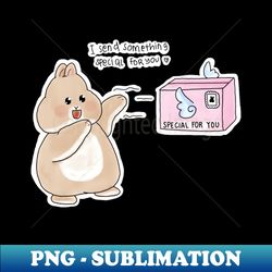 Rabbit send gift for you  Bunniesmee - Retro PNG Sublimation Digital Download - Bold & Eye-catching
