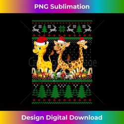 Giraffe Christmas Light Ugly Sweater Giraffe Lover Xmas Tank To - Chic Sublimation Digital Download - Crafted for Sublimation Excellence