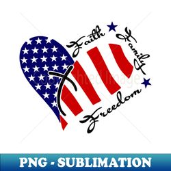 Faith Family Freedom Heart American Flag - Exclusive Sublimation Digital File - Perfect for Creative Projects