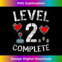Level 2 Complete 2nd Wedding Anniversary Video Gamer - Sleek Sublimation PNG Download - Craft with Boldness and Assurance