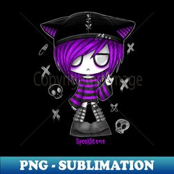 spookscene edgy kitty hat scene kid emo alt goth purple - creative sublimation png download - vibrant and eye-catching typography