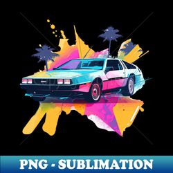 Modern DeLorean inspired car vibes side reflection - Exclusive Sublimation Digital File - Fashionable and Fearless
