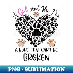 A girl and her Dog A bond that cant be broken - Elegant Sublimation PNG Download - Capture Imagination with Every Detail