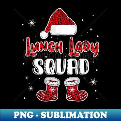 Lunch Lady Squad Leopard Santa's Hat Christmas Lunch Lady - Professional Sublimation Digital Download - Create with Confidence