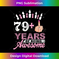 i am 79 plus middle finger funny 80th birthday candle wome - urban sublimation png design - elevate your style with intricate details