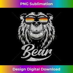 mens bear face with glasses in bear community colors tank to - urban sublimation png design - elevate your style with intricate details