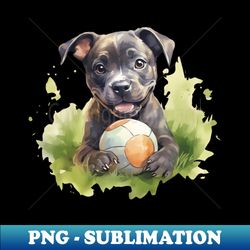 Staffordshire Bull Terrier Puppy-Watercolor - Instant PNG Sublimation Download - Bring Your Designs to Life