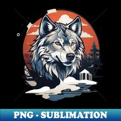old School style of a wolf - Artistic Sublimation Digital File - Instantly Transform Your Sublimation Projects