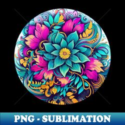 Neon Floral Design - Stylish Sublimation Digital Download - Unleash Your Inner Rebellion