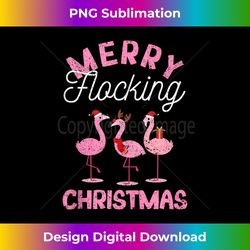 Merry Flocking Christmas Tropical Florida Flamingo Xmas PJs Tank To - Innovative PNG Sublimation Design - Access the Spectrum of Sublimation Artistry