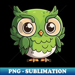 Owl Green Color Cute Kawaii - Vintage Sublimation PNG Download - Unlock Vibrant Sublimation Designs