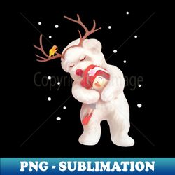 Little Girl Hugging Dog in Reindeer Antlers - Trendy Sublimation Digital Download - Perfect for Personalization