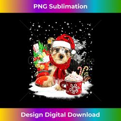 Morkie Dog Santa Hat Christmas Winter Cup Gifts Long Sleeve - Edgy Sublimation Digital File - Crafted for Sublimation Excellence