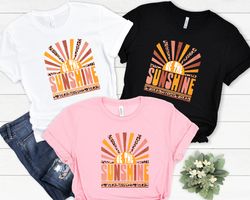 Be The Sunshine Shirt, Summer Shirt For Women, Retro Sun T Shirt, Vintage Graphic T-Shirt, Kindness Tshirt, Motivational