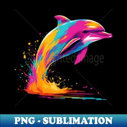 Dolphin color splash design - Modern Sublimation PNG File - Instantly Transform Your Sublimation Projects